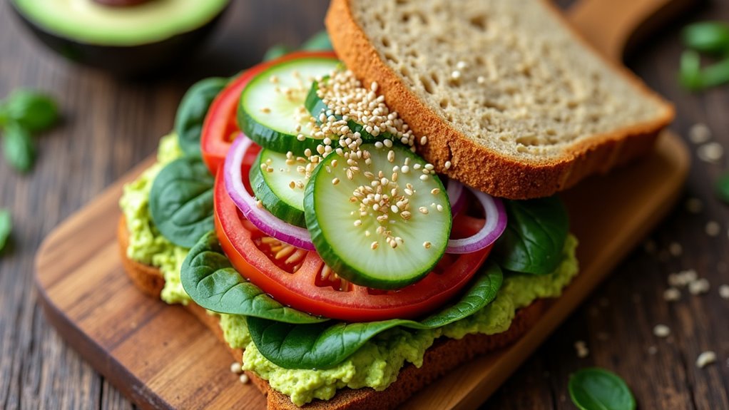 avocado veggie breakfast sandwich