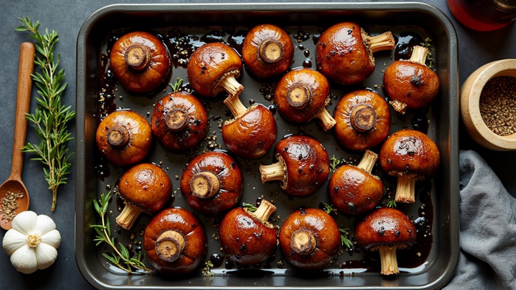 balsamic garlic roasted mushrooms
