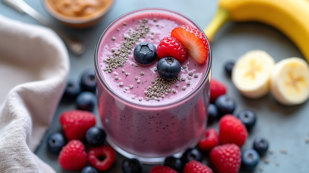 berry smoothie with almond