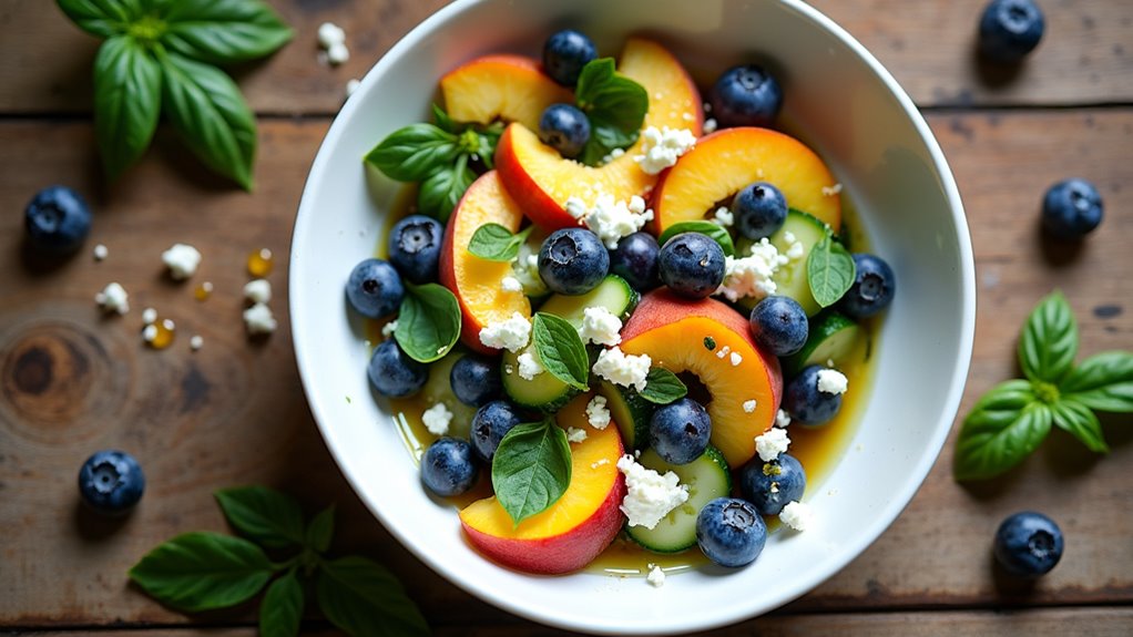blueberry peach feta salad