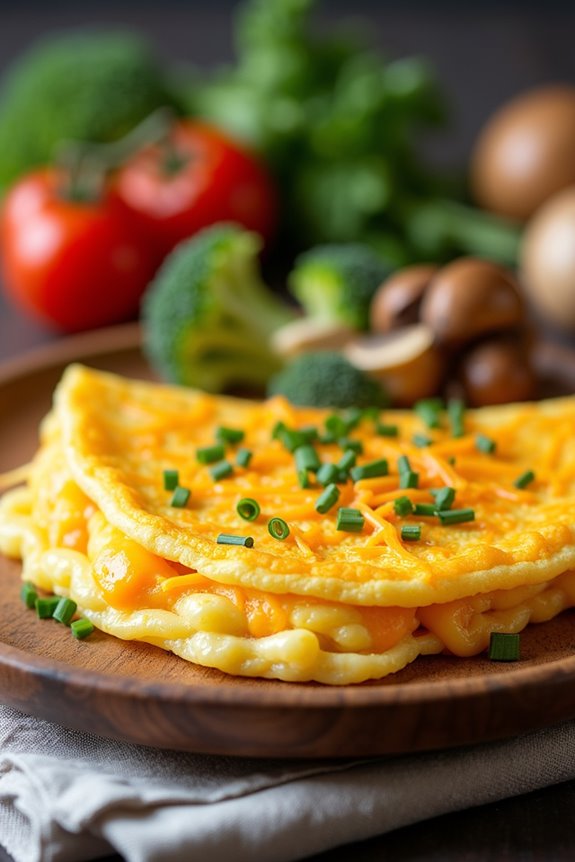 cheddar cheese vegetable omelette