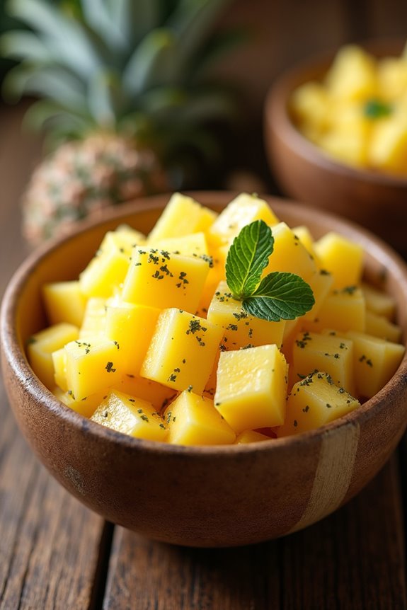 creamy tropical pineapple sorbet