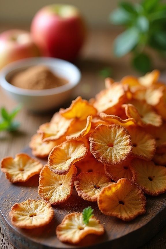 crispy cinnamon sugar apple chips