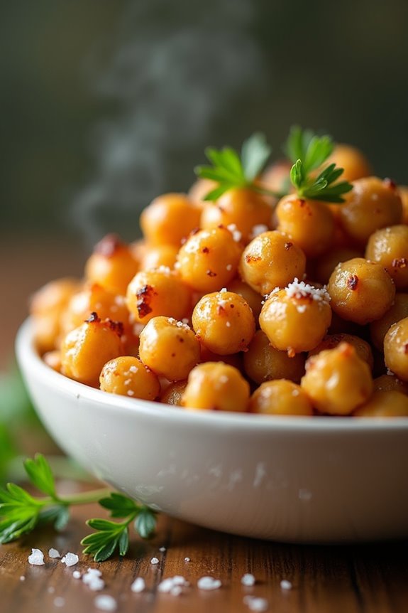 crispy garlic parmesan chickpeas