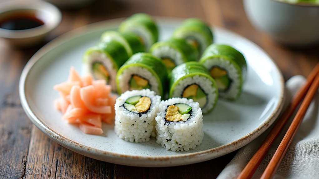 cucumber avocado sushi rolls