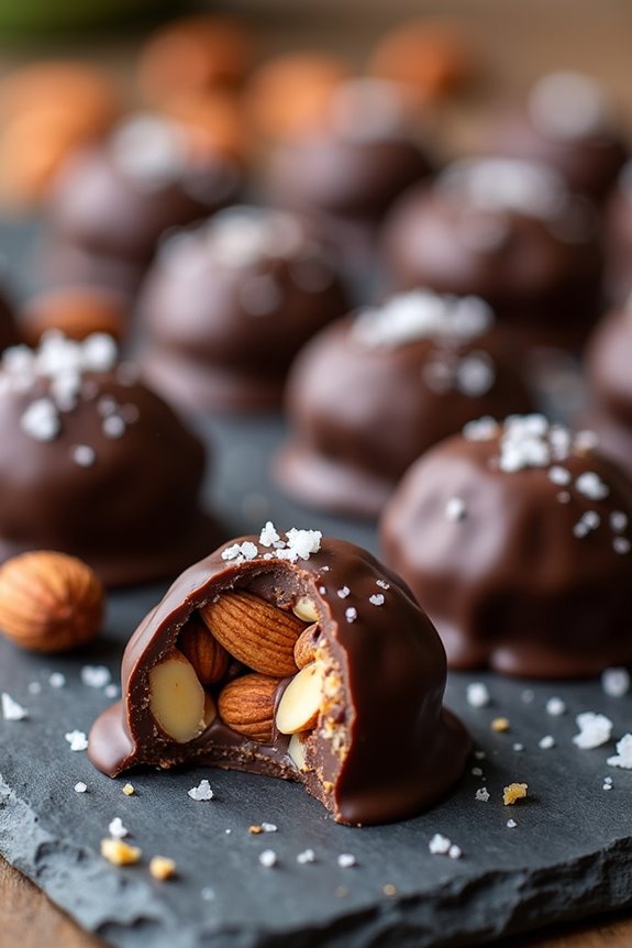 decadent chocolate almond clusters