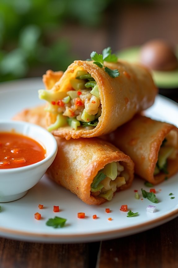 delicious avocado egg rolls