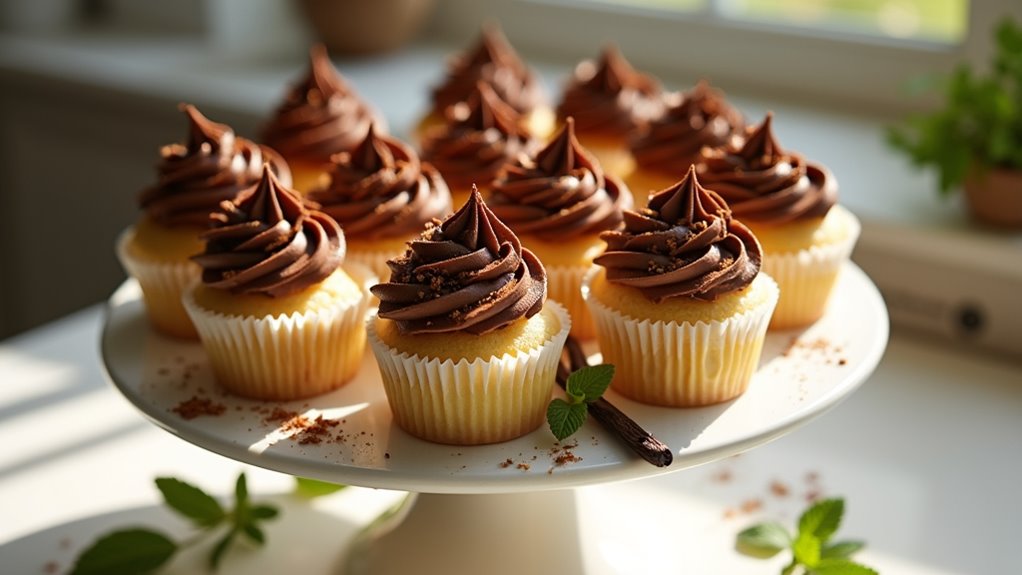 delicious cupcakes with frosting