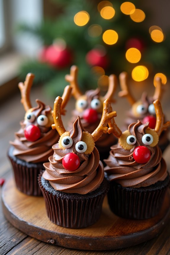 delicious festive reindeer cupcakes