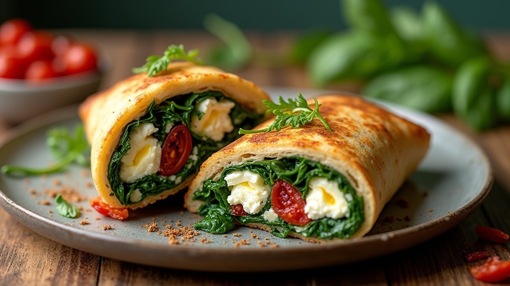 delicious spinach feta wrap