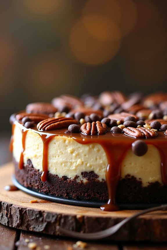 delicious turtle cheesecake creation
