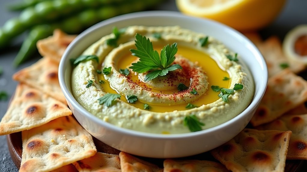 edamame hummus and pita