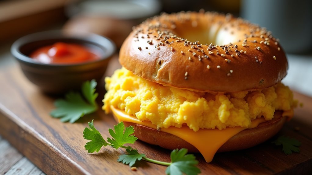 egg and cheese bagel