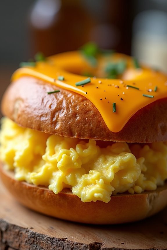 egg and cheese bagel