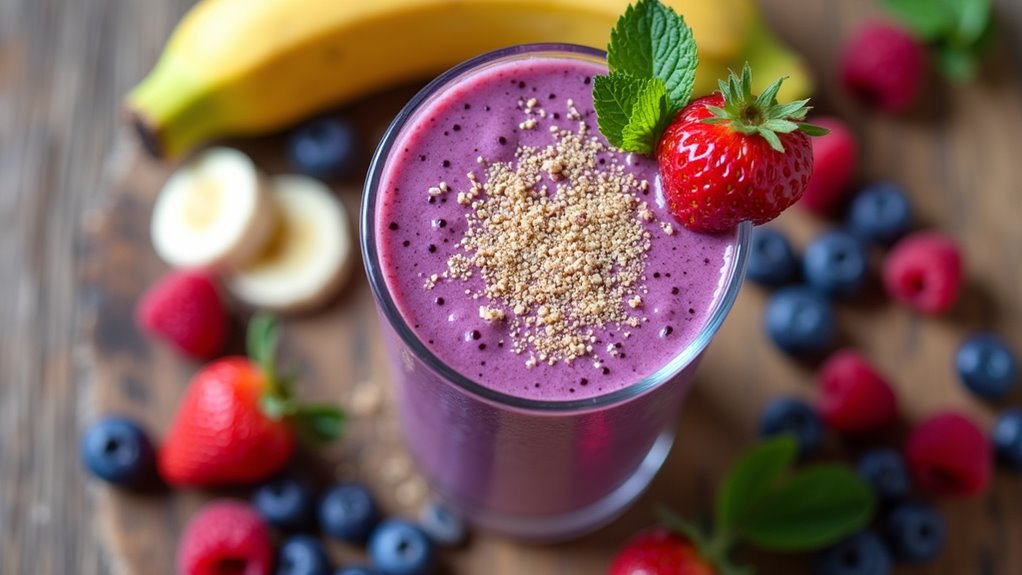 flaxseed berry energy smoothie