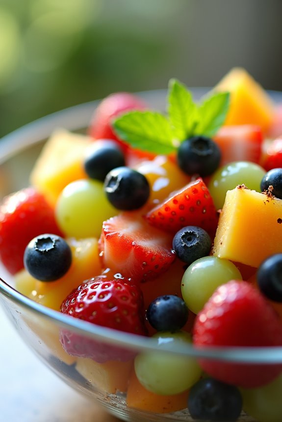 fruit salad with honey lime