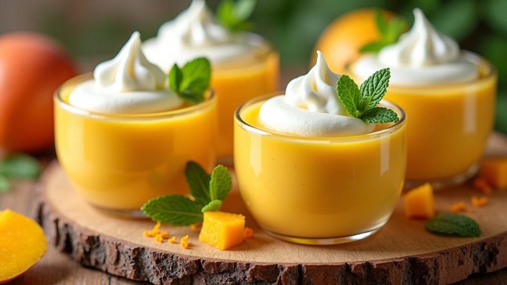 mango mousse with cream
