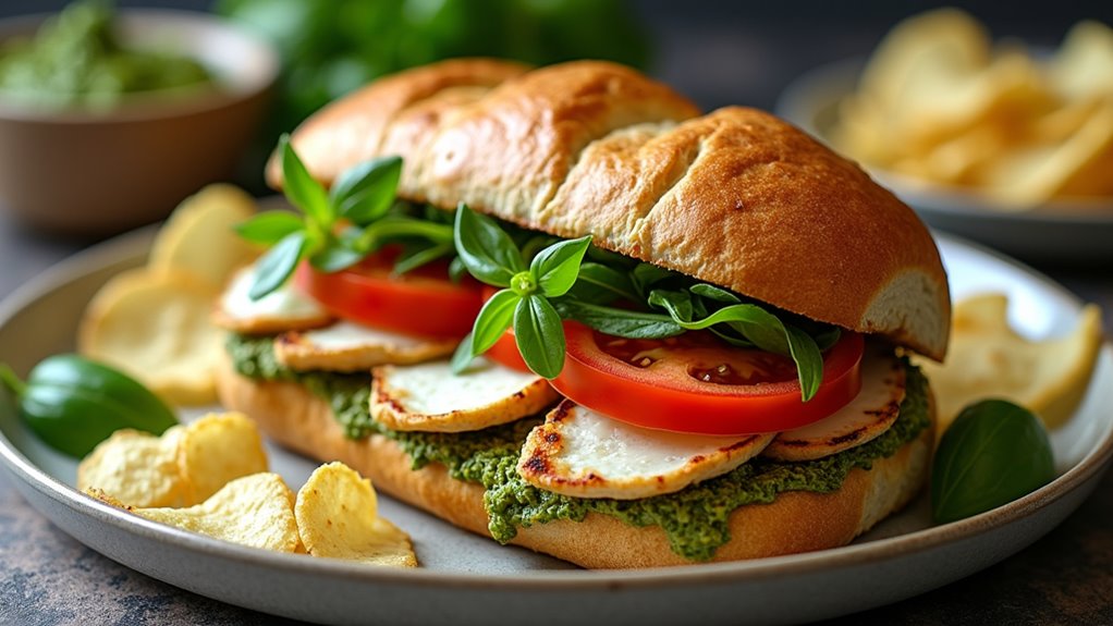 pesto grilled chicken sandwich
