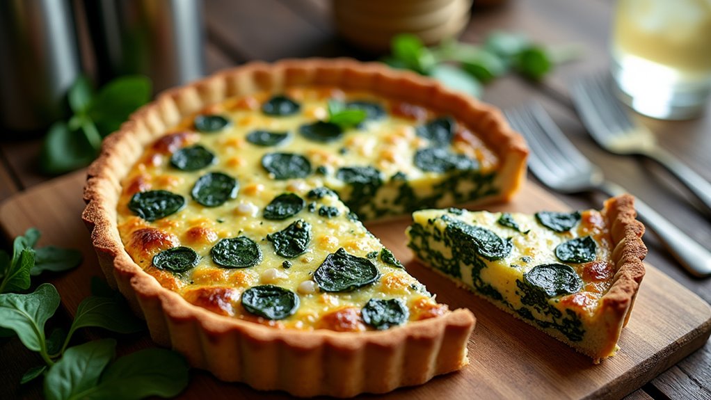 savory spinach mushroom quiche
