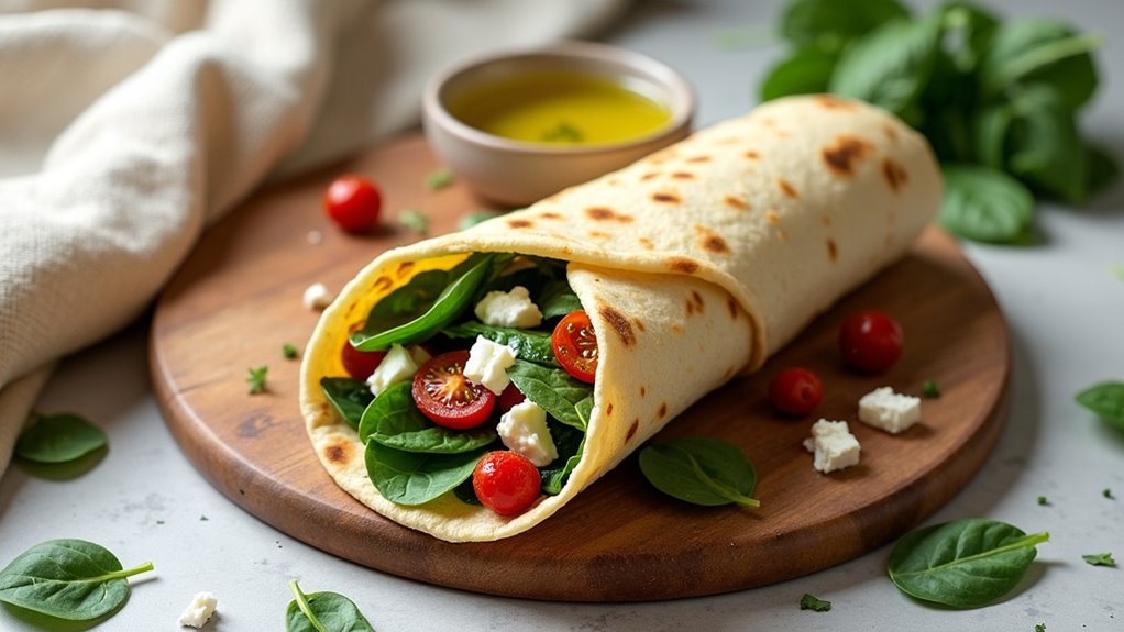 spinach feta breakfast wrap