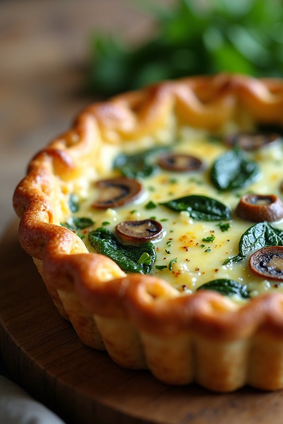 spinach mushroom quiche recipe