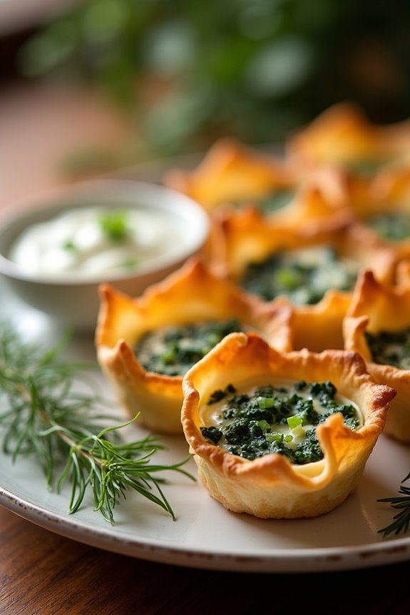spinach ricotta phyllo cups