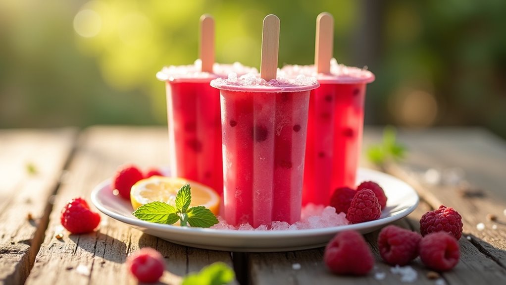 summer raspberry lemonade popsicles