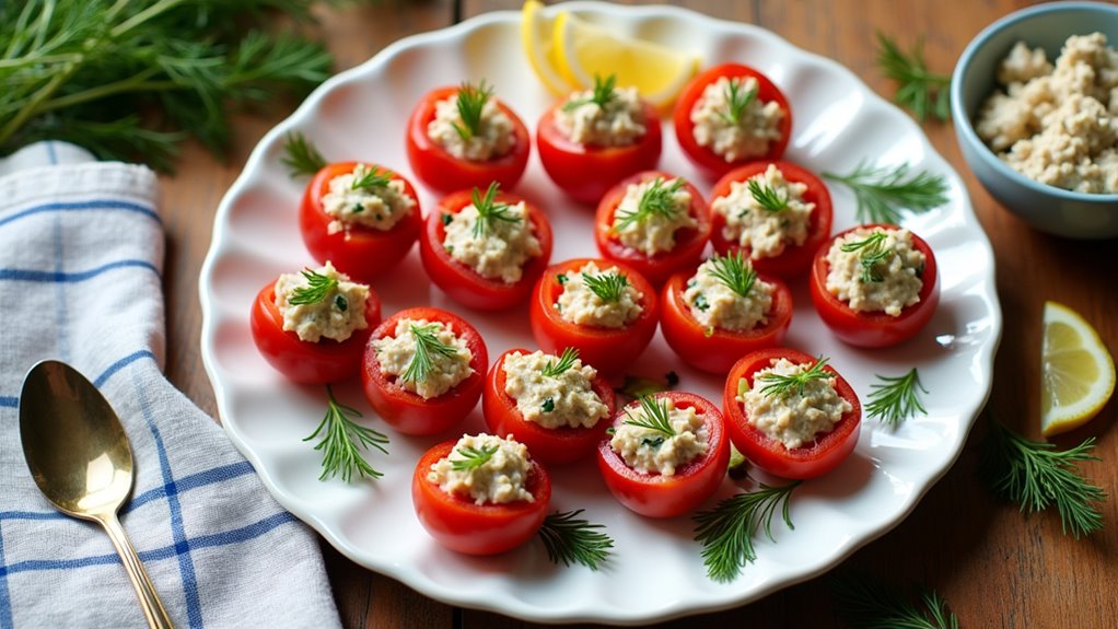 tuna salad filled tomatoes