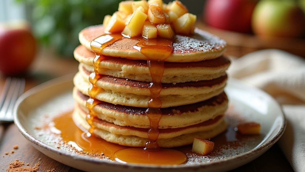 warm apple cinnamon pancakes