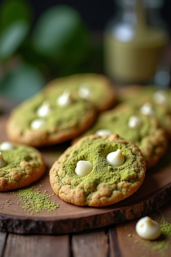 brown butter matcha cookies