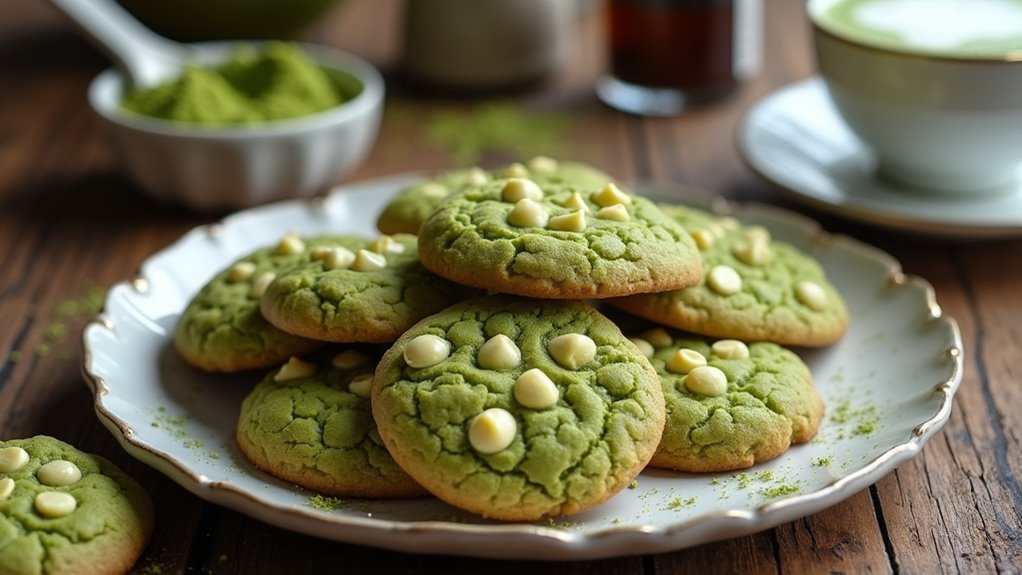brown butter matcha cookies