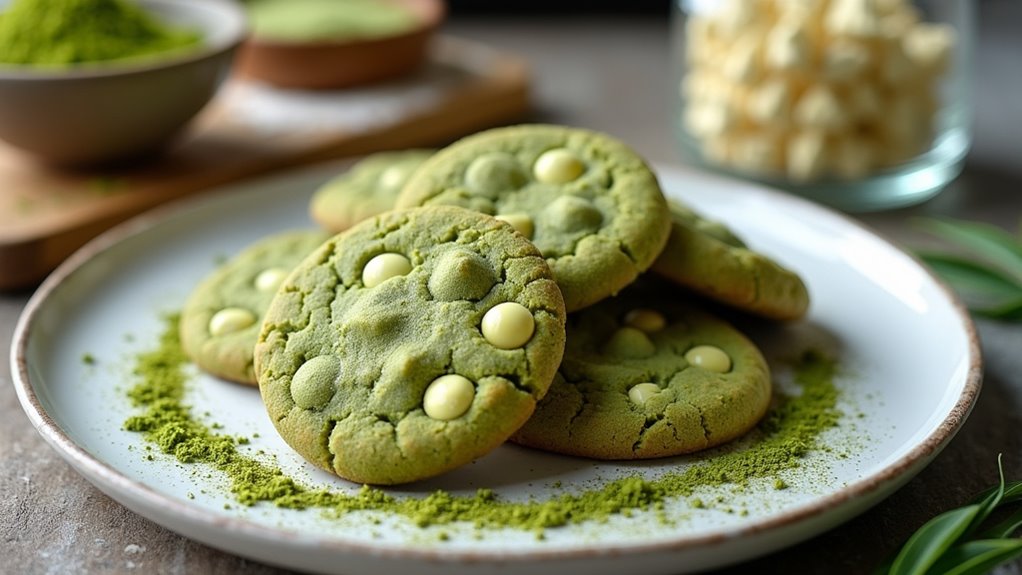brown butter matcha cookies