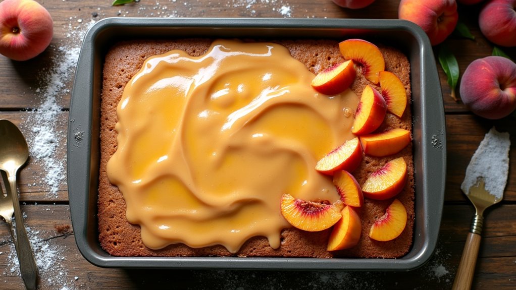 brown sugar peach cake