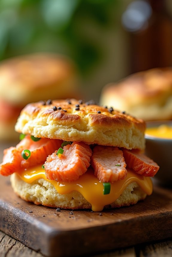 cheddar cheese biscuit sandwich