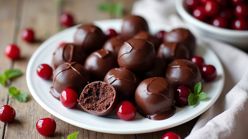 chocolate cherry brownie bombs