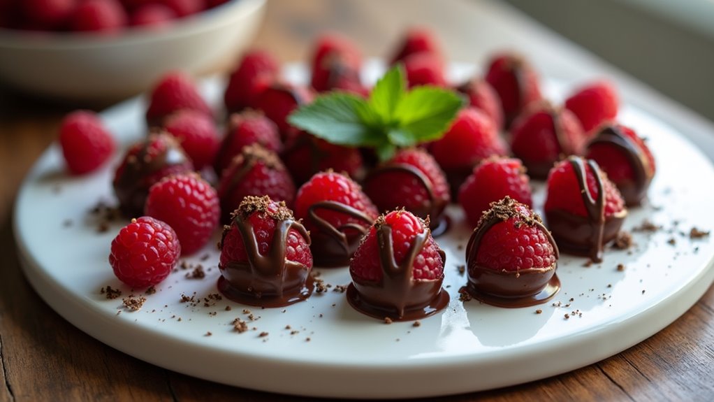 chocolate filled raspberry treat