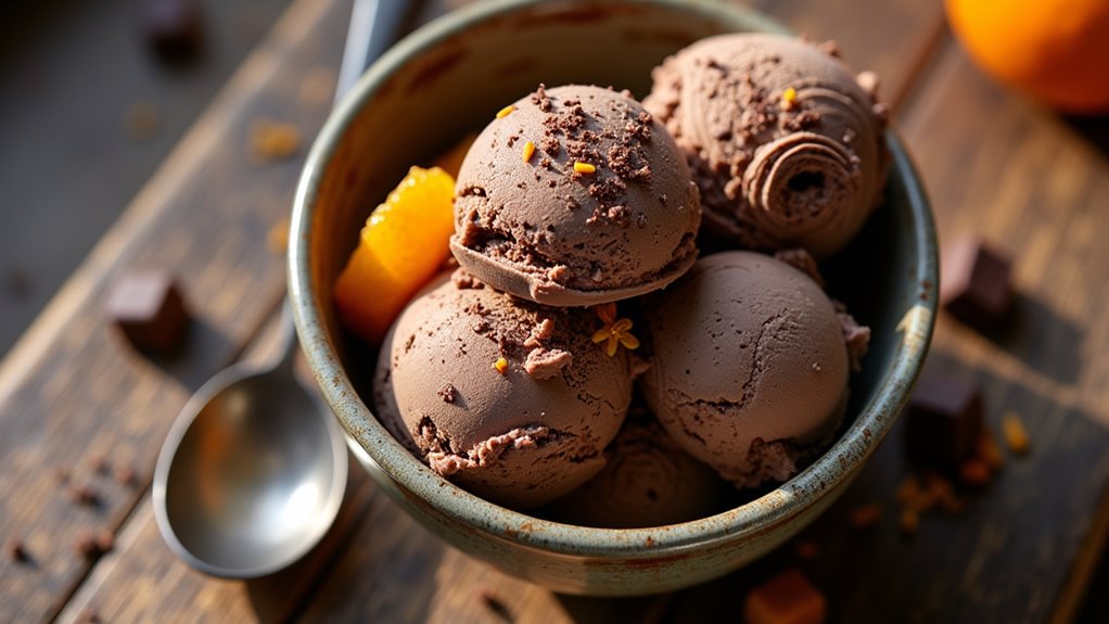 chocolate orange ricotta ice cream