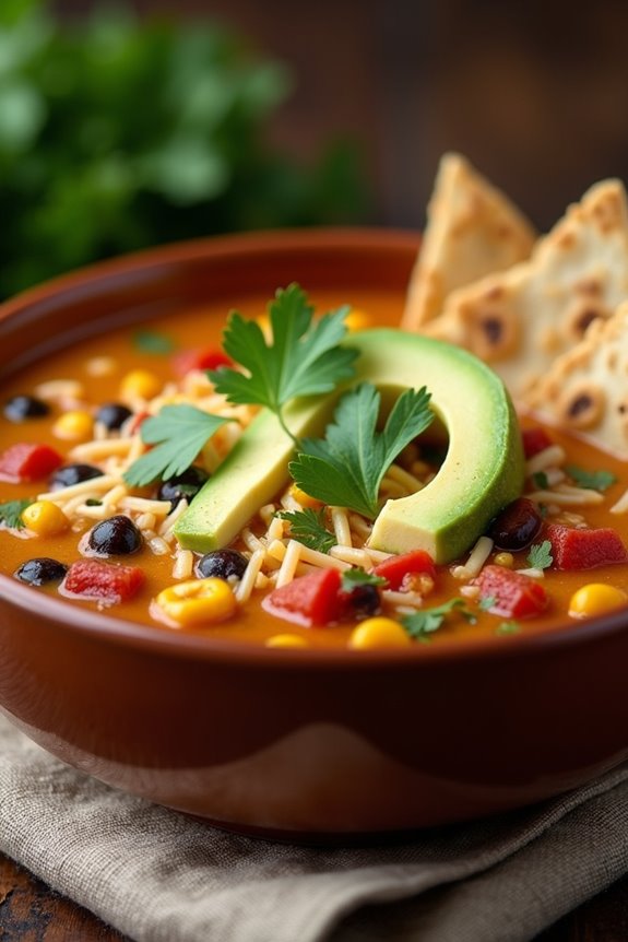 cozy chicken taco soup
