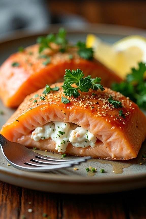 crab stuffed salmon recipe