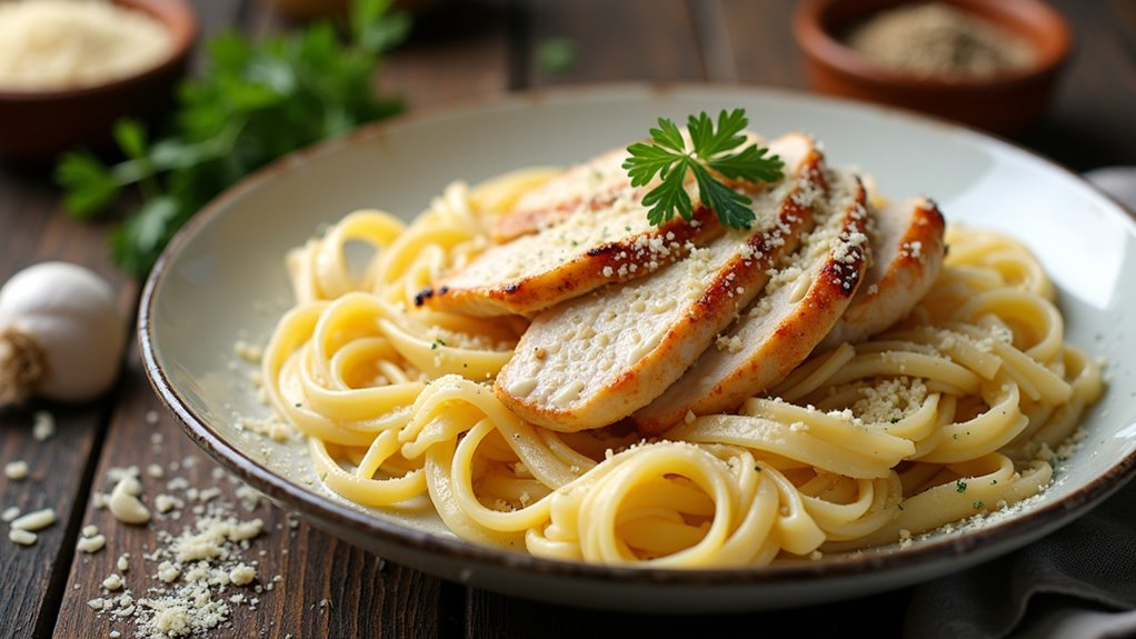 creamy chicken alfredo dish