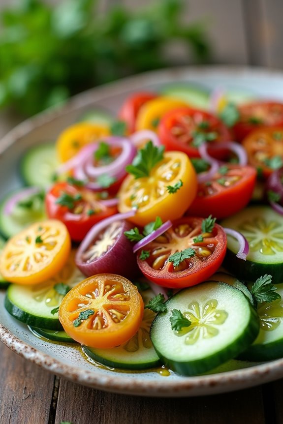 crisp cucumber tomato salad