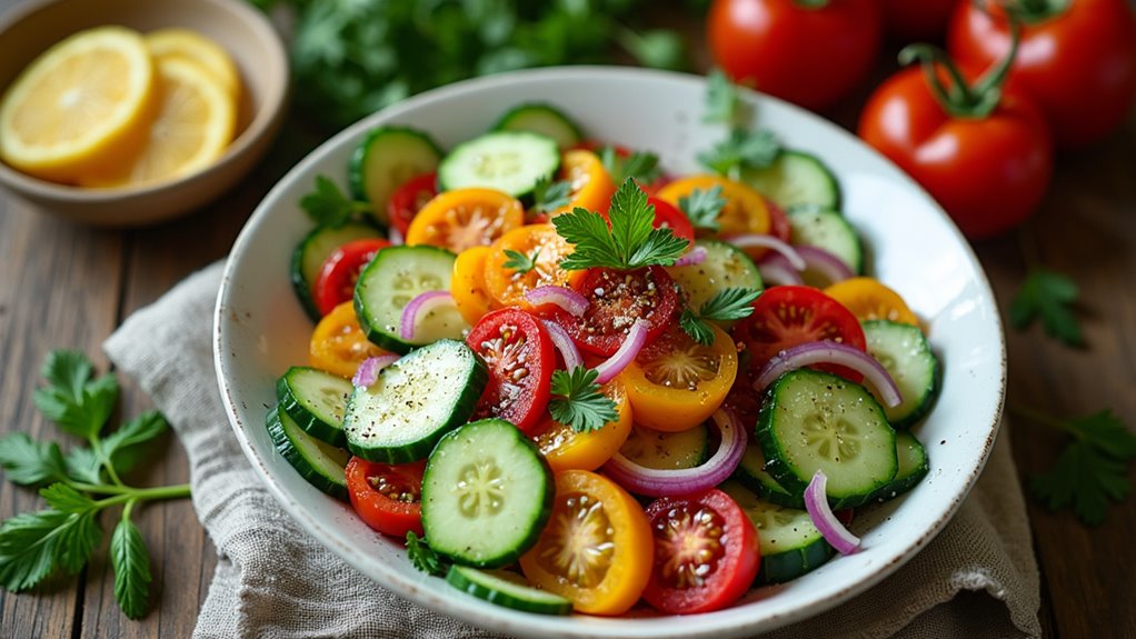 crisp salad with tomatoes