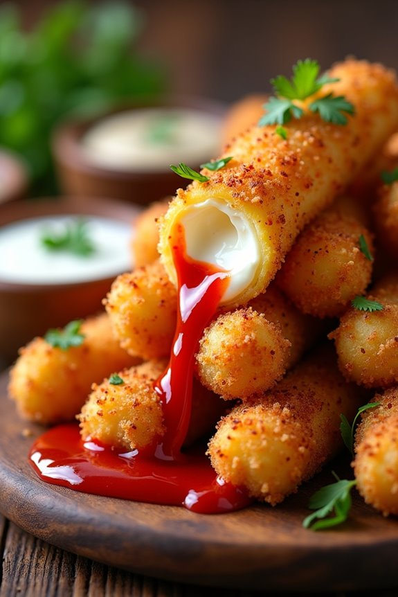 crispy spicy mozzarella sticks
