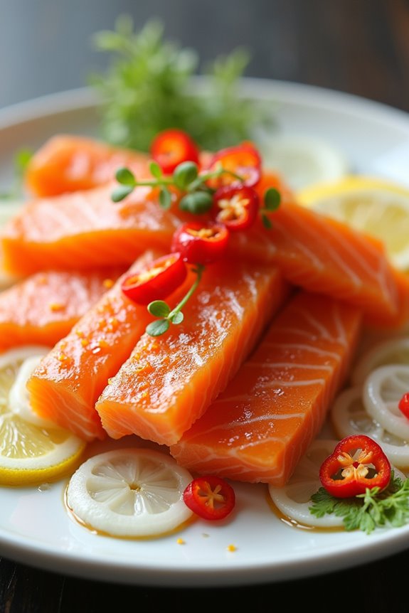 deliciously marinated salmon dish