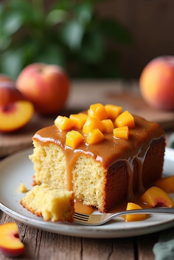 delightful brown sugar peach cake