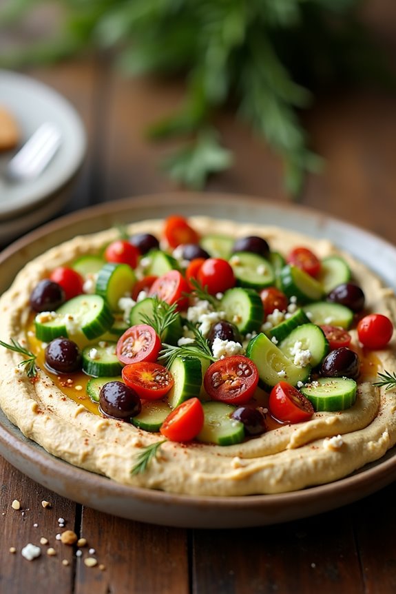 easy greek loaded hummus