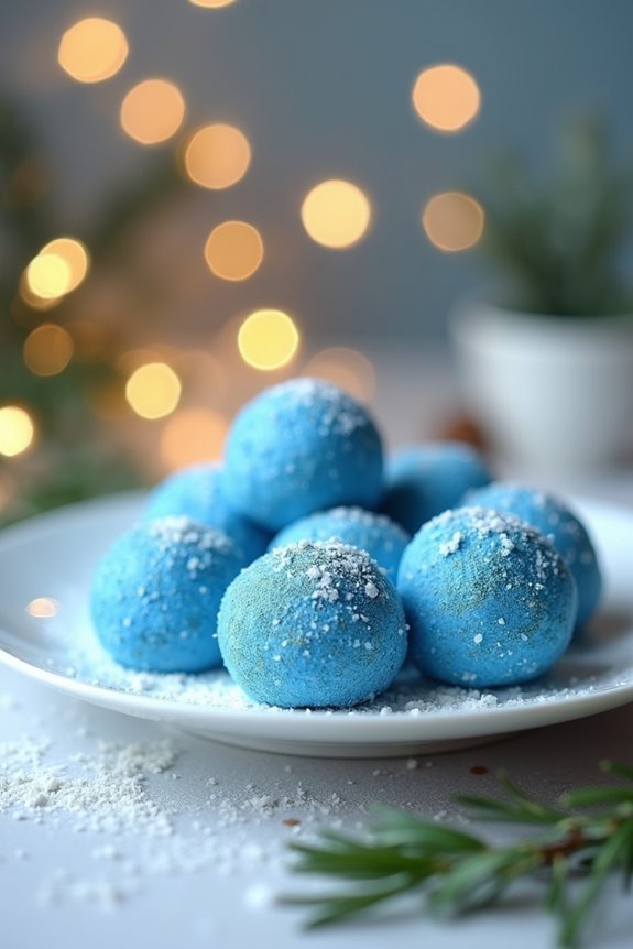 festive blue christmas truffles
