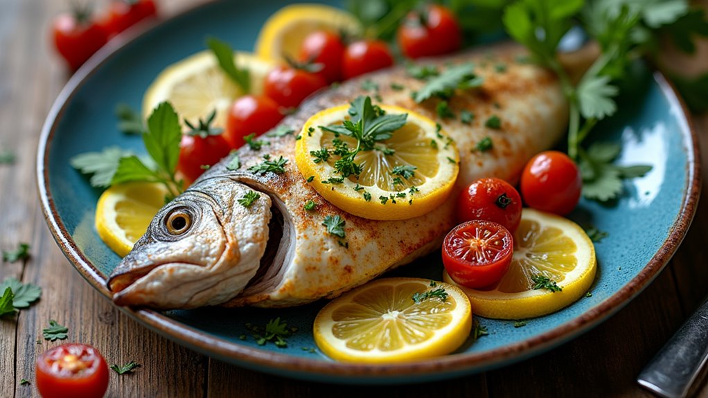 flavorful herb infused branzino dish