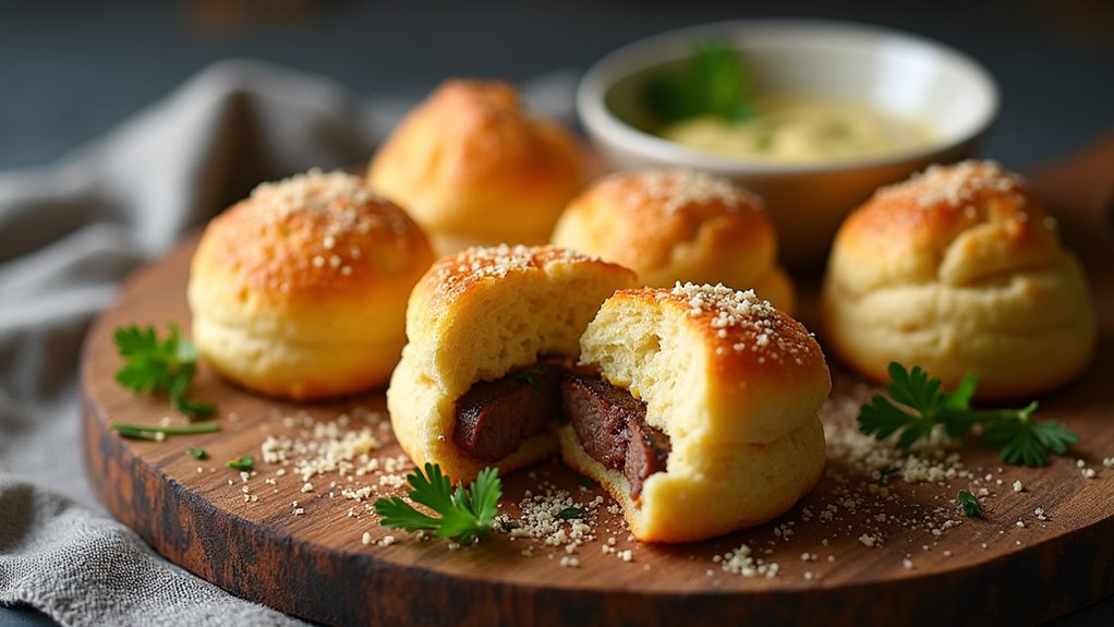 garlic parmesan cheeseburger bombs
