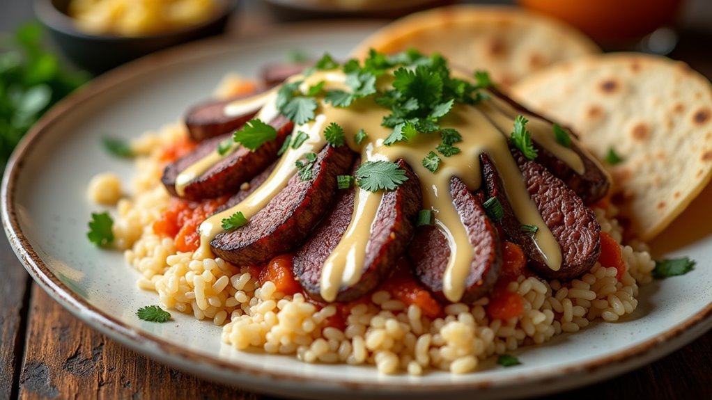 hearty steak and queso